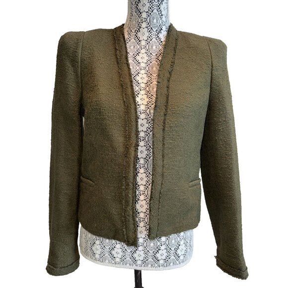 Zara Olive Green Blazer with Gold Buttons - Picture 7 of 11